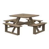 Red Barrel Studio® Bathilda Outdoor Picnic Table Plastic in Brown | 79 W x 79 D in | Wayfair 450B4BC2923A4171A784CE14A2431C1E