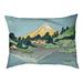 Tucker Murphy Pet™ Burkart Mt. Fuji Reflected in Lake Kawaguchi Indoor/Outdoor Dog Pillow/Classic /Fleece in Green/Gray/Yellow | Wayfair