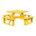 Red Barrel Studio® Bathilda Outdoor Picnic Table Plastic in Yellow | 79 W x 79 D in | Wayfair 16FF492944E8410EBD296E56C809CF3D