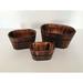 Millwood Pines Mattson 3-Piece Wood Barrel Planter Set Wood in Brown/Red | 7 H x 10 W x 5 D in | Wayfair 90B402B3F3F642D28D47158267019307