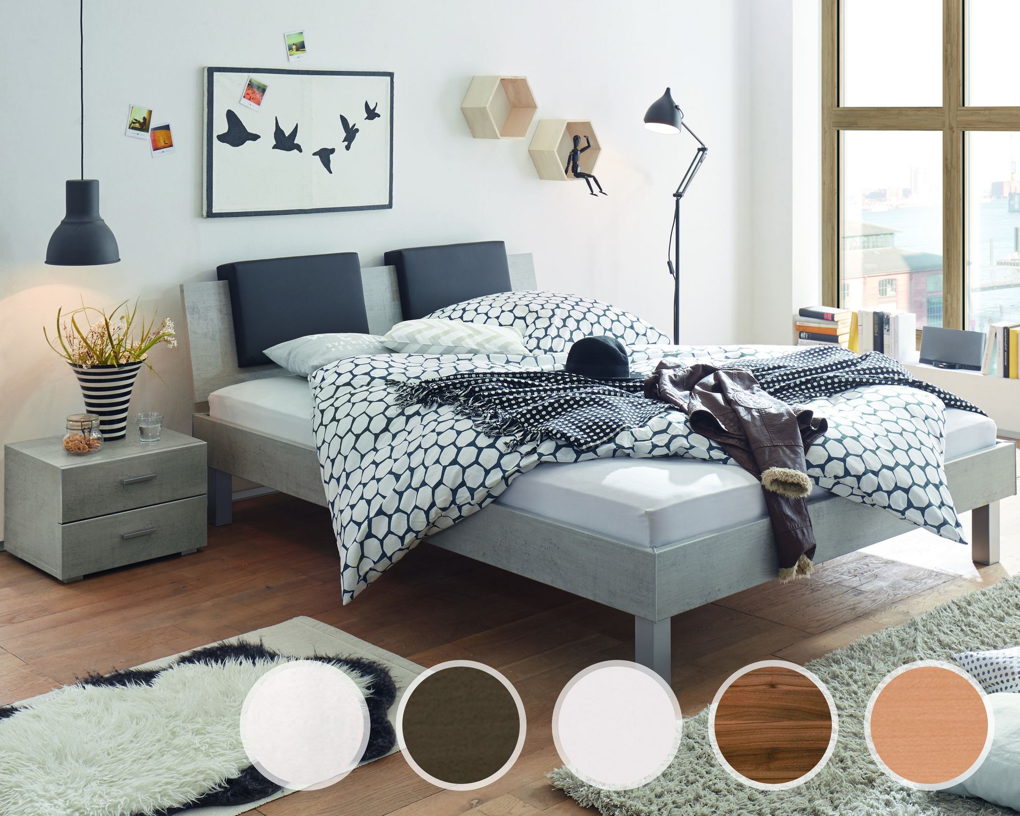 Hasena Movie-Line Bett Star Caro/Orva 140x200 cm / Weiss