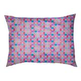 Tucker Murphy Pet™ Byrge Stained Glass Dog Pillow Polyester/Fleece in Pink/Blue | Extra Large (52" W x 42" D x 17" H) | Wayfair