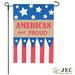 JEC Home Goods Americana Star Proud 2-Sided Polyester 18 x 13 in. Garden Flag in Blue/Brown/Red | 18 H x 12.5 W in | Wayfair GF23006-0