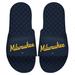 Men's ISlide Navy Milwaukee Brewers Wordmark Slide Sandals
