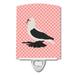 Caroline's Treasures Saxon Fairy Swallow Pigeon Check Ceramic Night Light Ceramic in Pink | 6 H x 3 W x 3 D in | Wayfair BB7946CNL