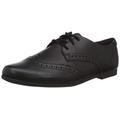 Clarks Scala Lace Youth Leather Shoes in Black Narrow Fit Size 7