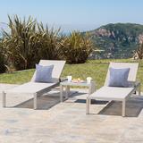 Wade Logan® Caggiano 77.56" Long Reclining Chaise Lounge Set w/ Table Metal | 11.8 H x 25 W x 77.56 D in | Outdoor Furniture | Wayfair