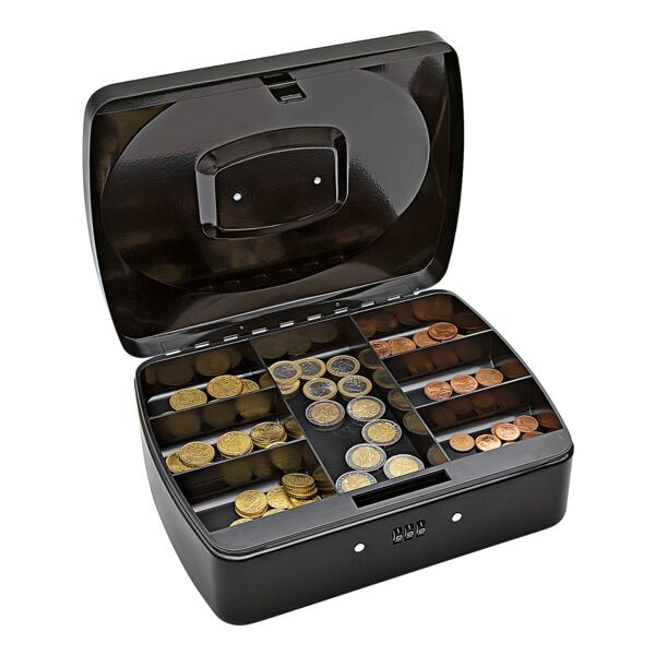 Wedo Zahlenschloss Geldkassette »klein« mit 7-Fächer-Münzeinsatz schwarz, 25x9x19 cm Image
