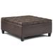 George Oliver Halvorsen 36" Wide Faux Leather Tufted Square Storage Ottoman Faux Leather in Brown | 16.5 H x 36 W x 36 D in | Wayfair