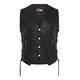 Leather Waistcoat Biker Vest Motorcycle Motorbike Vest with Zip Pocket Lace up Khsl (M) Black