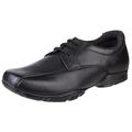 Hush Puppies Boy's Vincente Senior School Uniform Shoe, Black, 7.5 UK