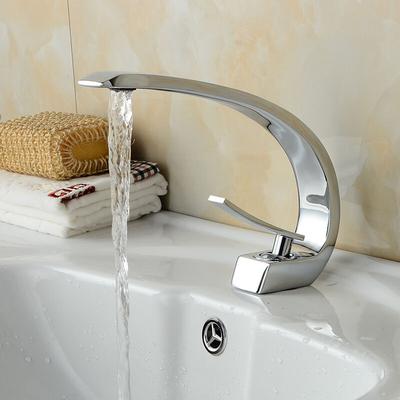 Auralum - Einhebelmischer Design Waschtischarmatur Wasserhahn Chrom Bad Armatur Mischbatterie