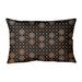 Ebern Designs Leffel Lattice Floral Indoor/Outdoor Lumbar Pillow Polyester/Polyfill blend in Black | 31 H x 21.5 W x 3 D in | Wayfair