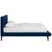 Brayden Studio® Julia Queen Biscuit Tufted Upholstered Fabric Platform Bed Upholstered in Blue | 44 H x 73.5 W x 93.5 D in | Wayfair