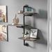 17 Stories Holloway 3 Piece Tiered Shelf Wood/Metal in Brown | 36.63 H x 27.5 W x 9 D in | Wayfair 82D1A862309E443187F0DC36EDCD1A1B