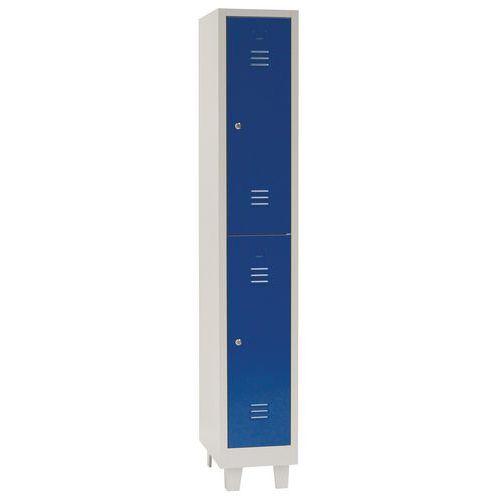 Vestiaire Multicases/pieds L=300/1 Colonne 2 Cases/ Bleu - Manutan Expert