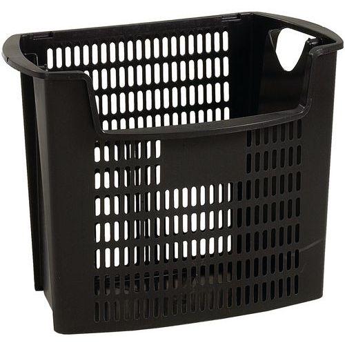 poubelle en plastique noir perforé 32l