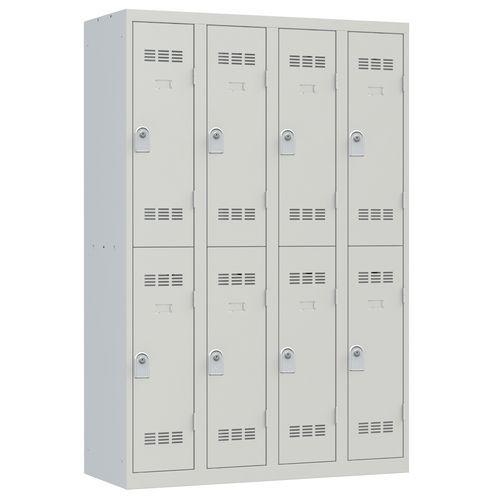 Vestiaire 4 Colonnes 300mm 2 Cases Clés Gris - Vinco