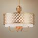 Arabesque 18" Wide Soft Gold Drum Pendant with Downlight