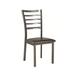 Red Barrel Studio® Giana Metal Ladder Back Side Chair Faux Leather/Upholstered/Metal in Gray | 38 H x 17 W x 19 D in | Wayfair