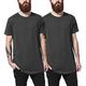 Urban Classics Herren Shaped Long Tee 2-Pack T-Shirt, charcoal/charcoal, XL