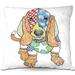 Winston Porter Peachey Couch Basset Hound Dog Throw Pillow Polyester/Polyfill blend in White | 18 H x 18 W in | Wayfair