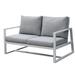 Brayden Studio® Carvalho 55.13" Wide Outdoor Loveseat w/ Cushions Metal in Gray | 35 H x 55.13 W x 35.88 D in | Wayfair
