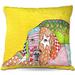 Winston Porter Naquin Couch Labrador Retriever Dog Throw Pillow Polyester/Polyfill blend in Yellow | 18 H x 18 W in | Wayfair