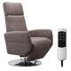 Cavadore TV-Sessel Cobra / Fernsehsessel mit 2 E-Motoren und Akku / Relaxfunktion, Liegefunktion / Ergonomie M / 71 x 110 x 82 / Lederoptik Dunkelbraun