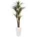 Bayou Breeze 6.5ft. Giant Yucca Artificial Tree in White Planter UV Resistant Earthenware/Silk/Plastic | 78 H x 27 W x 27 D in | Wayfair