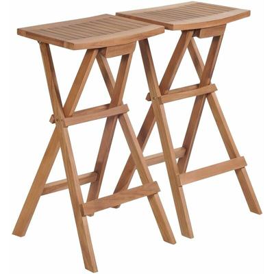 Vidaxl - Klappbare Barhocker 2 Stk. Massivholz Teak Image