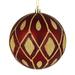 Vickerman 529430 - 6" Wine Matte Glitter Diamond Ball Christmas Tree Ornament (3 pack) (N188219D)