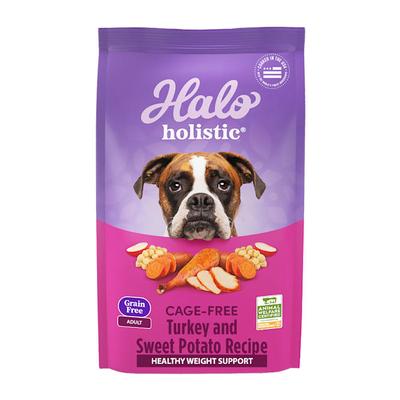Halo Holistic Complete Digestive Health Grain & Cage-Free Turkey and Sweet Potato Recipe, Adult Formula Dry Dog Food, 21 lbs.