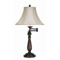 Charlton Home® Adah 30" Antique Rust Table Lamp Metal/Fabric in Brown/White | 30 H x 16 W x 16 D in | Wayfair 832A717F4A2F416A9A7E6422007701E5