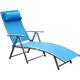 Outsunny - transat chaise longue bain de soleil pliable dossier inclinable multi-positions têtière