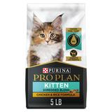 with Probotics High Protein Shredded Blend Chicken & Rice Formula Dry Kitten Food, 5 lbs.