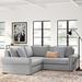 Gray Sectional - Three Posts™ Willia 90" Wide Linen Symmetrical Modular Corner Sectional Linen | 30 H x 90 W x 90 D in | Wayfair