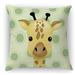 Isabelle & Max™ Rodrick Giraffe Baby Polka Dots Throw Pillow Eco-Fill/Polyester in Green | 16 H x 16 W x 4 D in | Wayfair