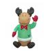 The Holiday Aisle® Christmas Cute Sitting Reindeer Decoration Inflatable Polyester in Black/Brown/Green | 48 H x 24 W x 30 D in | Wayfair