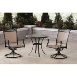 Fleur De Lis Living Bucher 3 Piece Bistro Set Metal in Brown | 29.8 W x 29.05 D in | Outdoor Furniture | Wayfair F2670AD1FA484BC0B9E094DB69529774