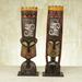 World Menagerie Milena Faces of Bravery African Wood 2 Piece Mask Set Wood in Brown/Gray | 22.75 H x 7 W x 4.3 D in | Wayfair