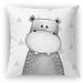 Isabelle & Max™ Garold Hippo Square Pillow Cover & Insert Eco-Fill/Polyester in White | 16 H x 16 W x 4 D in | Wayfair