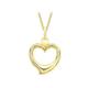 Carissima Gold Women's 9 ct Yellow Gold 12 x 14 mm Heart Pendant on 9 ct Yellow Gold 0.7 mm Diamond Cut Curb Chain Necklace of Length 46 cm/18 Inch