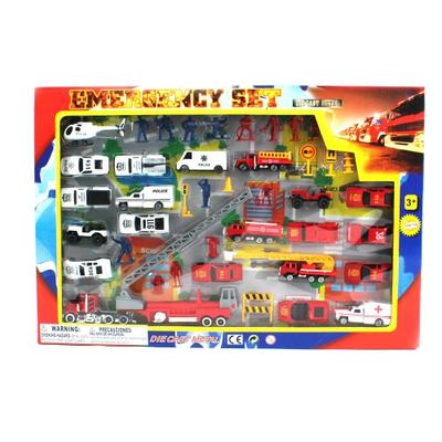 Metro Police Force & Fire Rescue Emergency Crew 44 Piece Mini Toy Diecast Vehicle Play Set, Comes wi