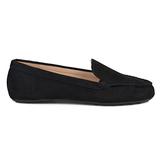 Brinley Co. Womens Comfort Sole Faux Nubuck Laser Cut Loafers Black, 10 Regular US screenshot. Shoes directory of Clothing & Accessories.