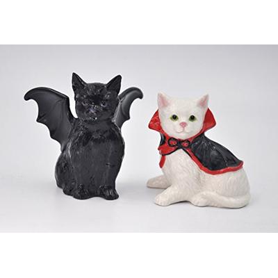 Cosmos Gifts Bat and Dracula Vampire Cats Ceramic Halloween Salt and Peppers Shakers 20770