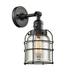 Gracie Oaks Mcandrews 1 - Light Armed Sconce Glass/Metal in Gray/Black | 12 H x 6 W x 8 D in | Wayfair 7B339A1963ED4663B73051F9EA3C842B