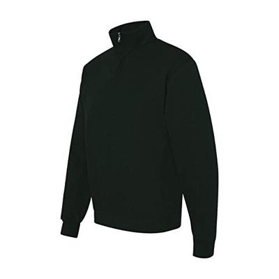 Jerzees Adult NuBlend Quarter-Zip Cadet Collar Sweatshirt, Black, Medium