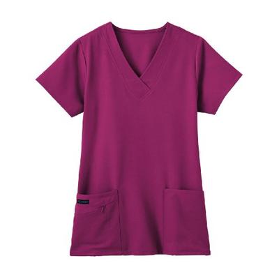 Jockey Women's Scrubs V-Neck Crossover Scrub Top, Plum Berry, 2XL