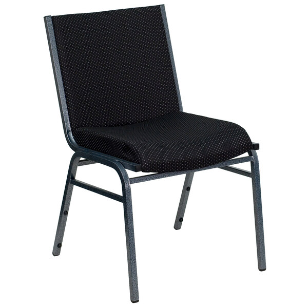 Flash Furniture XU-60153-BK-GG Hercules Series Heavy-Duty Black Dot Fabric Stack Chair